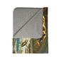 Fishing Bear Fleece Sherpa Blanket
