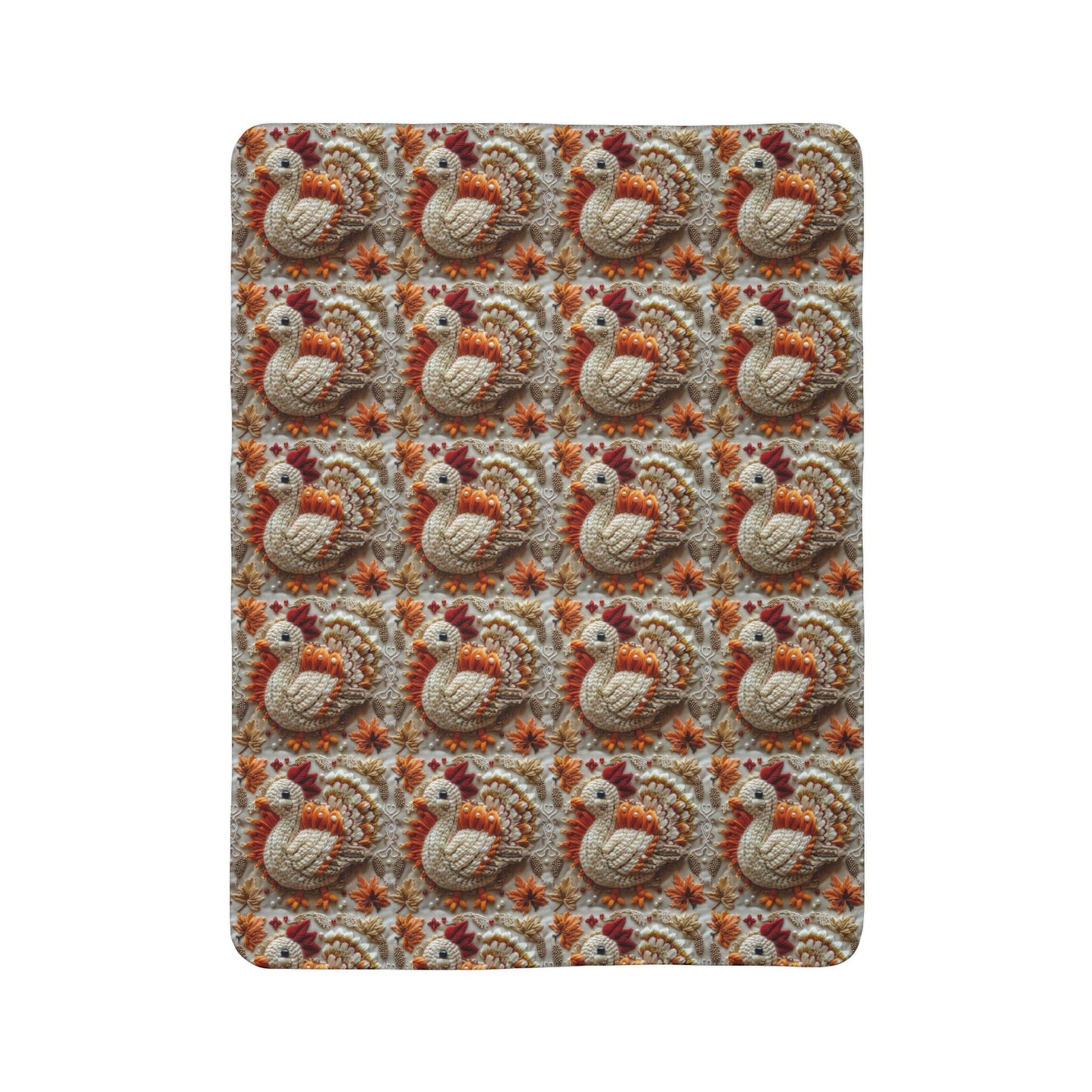 Thanksgiving Turkey Fleece Sherpa Blanket