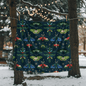Christmas Night Garden Fleece Sherpa Blanket