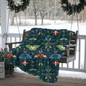 Christmas Night Garden Fleece Sherpa Blanket