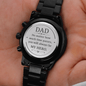 My Hero Engraved Black Chronograph Watch for Dad