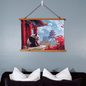 Panda Pagoda Wood Framed Wall Tapestry
