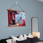 Panda Pagoda Wood Framed Wall Tapestry