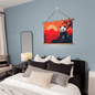 Panda Sunrise Wood Framed Wall Tapestry