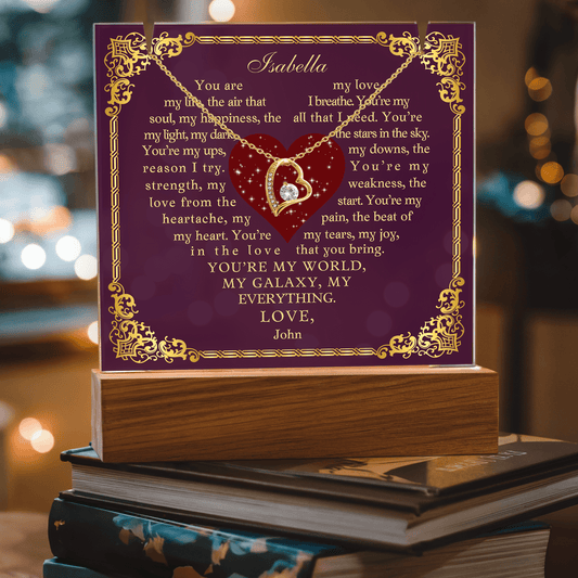 My Love Personalized Keepsake Acrylic and Forever Love Necklace