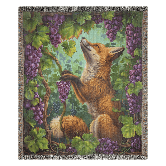 The Fox and the Grapes Heirloom Woven Blanket
