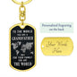 Gift for Grandpa - You Are the World - Dog Tag with Swivel Keychain