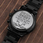 Ride Safe Daddy - Engraved Black Chronograph Watch