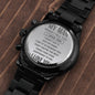 Gift for Soulmate - My Man - Engraved Black Chronograph Watch