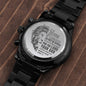Be Strong - Engraved Black Chronograph Watch