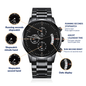 Hubby - Engraved Black Chronograph Watch