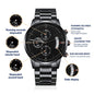 The Best Dad - Engraved Black Chronograph Watch