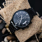 Hubby - Engraved Black Chronograph Watch
