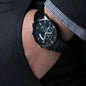 Hubby - Engraved Black Chronograph Watch