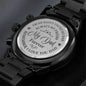 My Dad Engraved Black Chronograph Watch