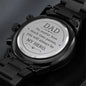 My Hero Engraved Black Chronograph Watch for Dad