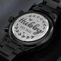 Hubby - Engraved Black Chronograph Watch