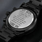 Gift for Soulmate - My Man - Engraved Black Chronograph Watch