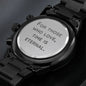 Gift for Him - Those Who Love - Engraved Black Chronograph Watch