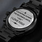 Gift for Husband to Be - Engraved Black Chronograph Watch