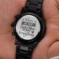 Each Other - Engraved Black Chronograph Watch