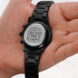 You Hold The Key - Engraved Black Chronograph Watch