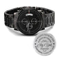 My Dad Engraved Black Chronograph Watch