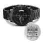 Each Other - Engraved Black Chronograph Watch