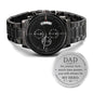 My Hero Engraved Black Chronograph Watch for Dad
