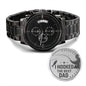 The Best Dad - Engraved Black Chronograph Watch
