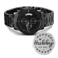Hubby - Engraved Black Chronograph Watch