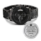 To My Son - Never Forget - Engraved Black Chronograph Watch