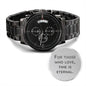 Gift for Him - Those Who Love - Engraved Black Chronograph Watch