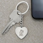 King and Queen - Engraved Heart Keychain