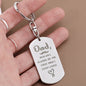 Gift for Dad from Daughter - First Man - Engraved Dog Tag Keychain