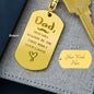 Gift for Dad from Daughter - First Man - Engraved Dog Tag Keychain