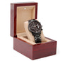 Gift for Husband - Never Forget - Engraved Black Chronograph Watch