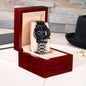 Hubby - Engraved Black Chronograph Watch