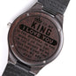Gift for Soulmate - My King - Engraved Wooden Watch