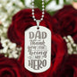 Gift for Dad - My Hero - Engraved Dog Tag Necklace