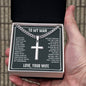 To My Man - Hand In Hand - Personalized Cross Necklace on Cuban Chain