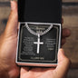 To My Bonus Dad - Eternal Bond - Personalized Cross on Cuban Link Chain