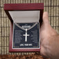 To My Husband - What Will Matter - Personalized Cross Necklace on Cuban Chain