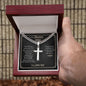 To My Bonus Dad - Eternal Bond - Personalized Cross on Cuban Link Chain
