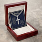 Gift for Son - Real Strength - Personalized Cross Necklace on Cuban Chain