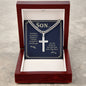 Gift for Son - Real Strength - Personalized Cross Necklace on Cuban Chain
