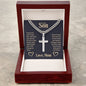 Gift for Son from Mom - Stand Tall - Personalized Cross on Cuban Chain