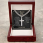 To My Bonus Dad - Eternal Bond - Personalized Cross on Cuban Link Chain