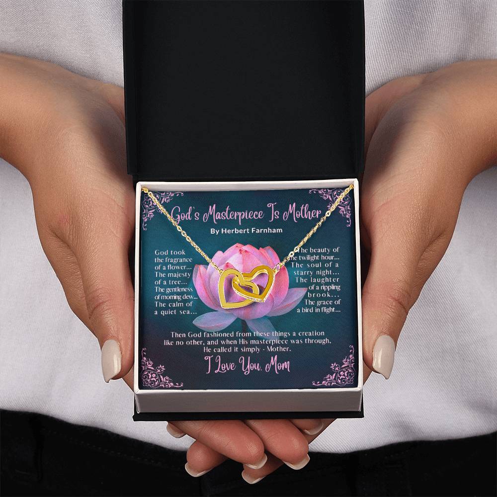 God's Masterpiece Is Mother - Interlocking Hearts Necklace