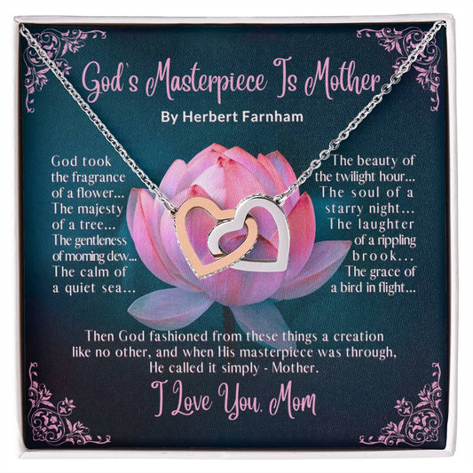 God's Masterpiece Is Mother - Interlocking Hearts Necklace